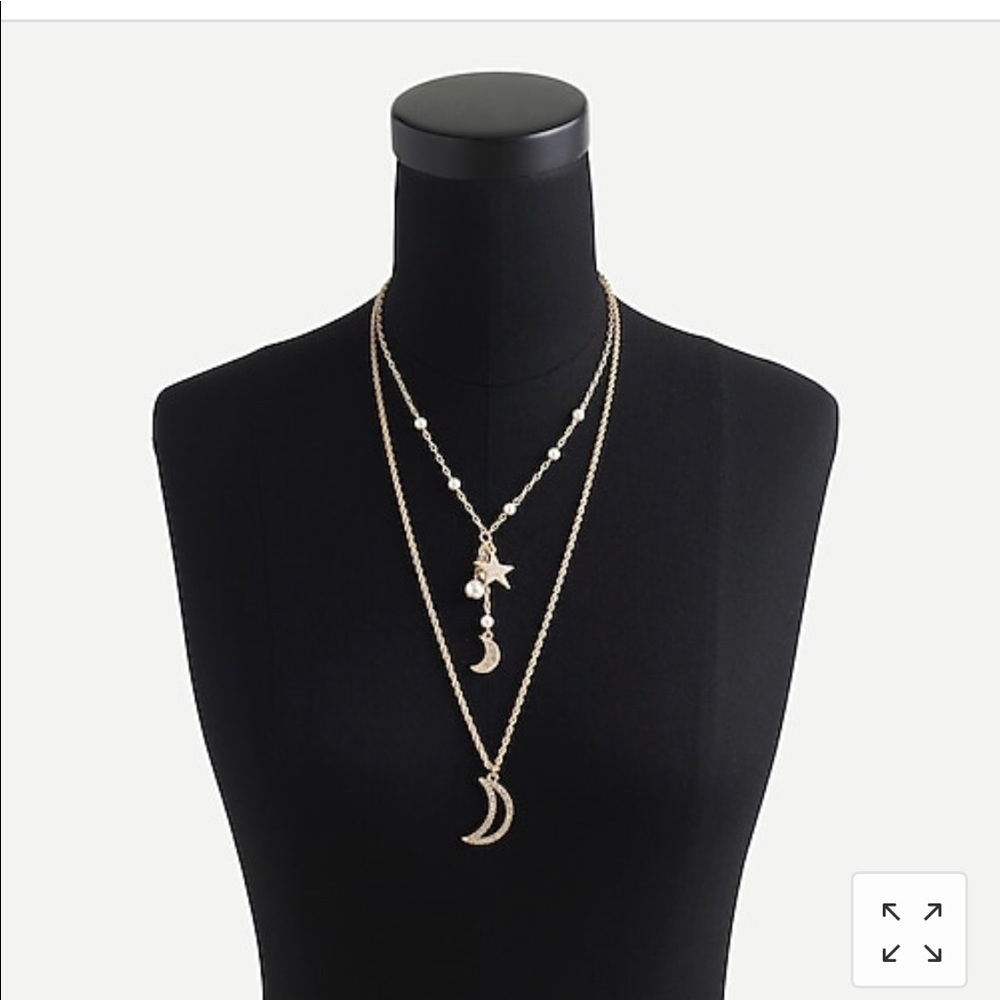 J Crew Celestial Charms Bracelet Layered Necklace